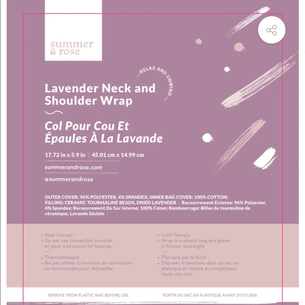 Summer & Rose Lavender Neck & Shoulder Wrap